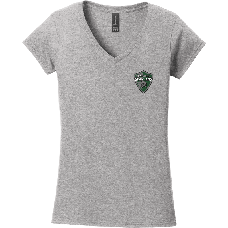 Lansing Spartans Softstyle Ladies Fit V-Neck T-Shirt