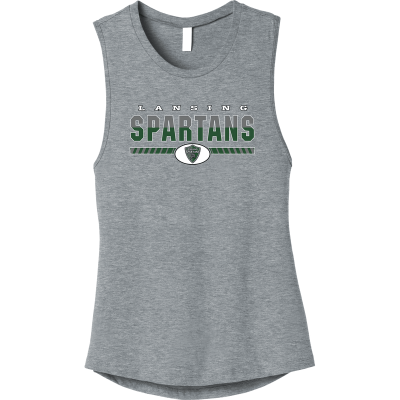 Lansing Spartans Womens Jersey Muscle Tan