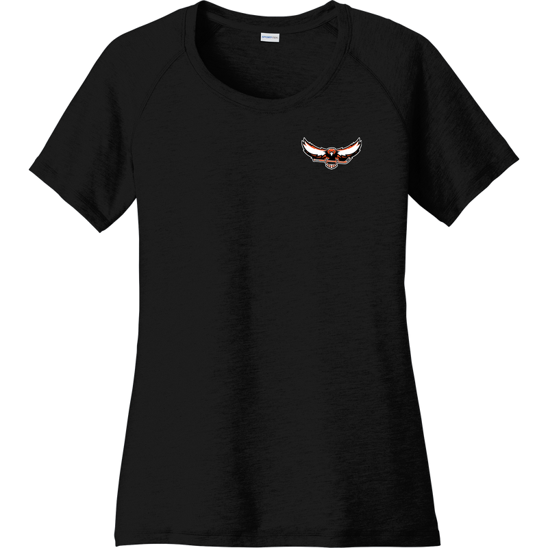 Orange County West Ladies PosiCharge Tri-Blend Wicking Scoop Neck Raglan Tee