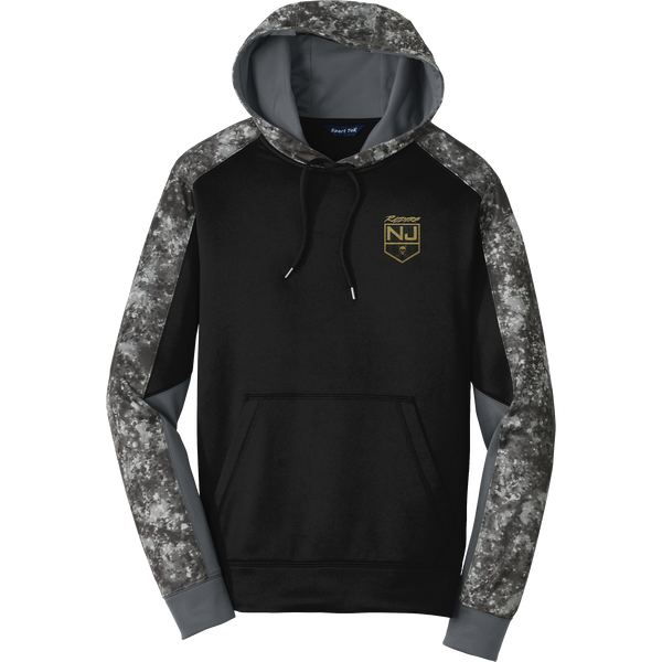 NJ Raiders Sport-Wick Mineral Freeze Fleece Colorblock Hooded Pullover