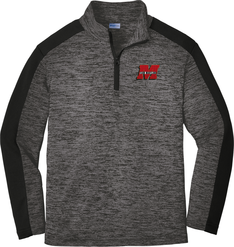 Team Maryland Youth PosiCharge  Electric Heather Colorblock 1/4-Zip Pullover